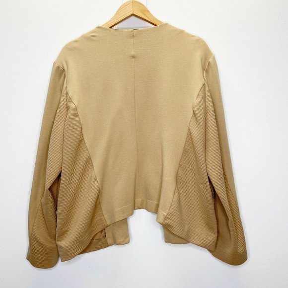 Chicos Moto Draped Open Front Ribbed Jacket - Picture 4 of 10